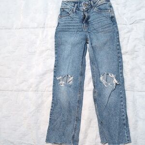 Stylish Blue Distressed Tween Jeans